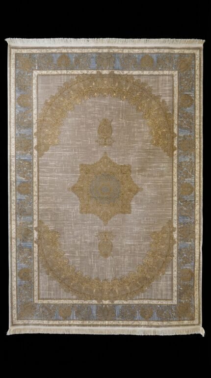 Luxury Modern Carpet Oman | Gold & Blue Elegant Rug