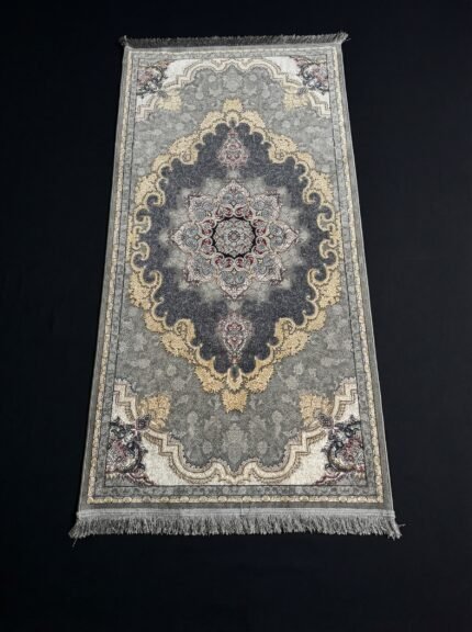 Silk Carpet Oman 1200 Reeds Grey 1x2 3600 Density Persian Design | ArdanFurniture