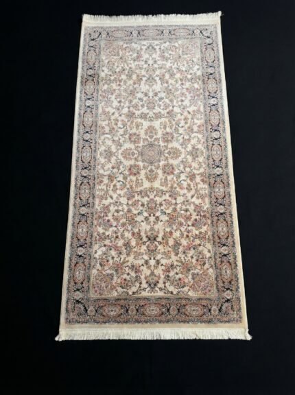 Silk Carpet Oman 1200 Reeds Cream 1x2 3600 Density Persian Design | ArdanFurniture